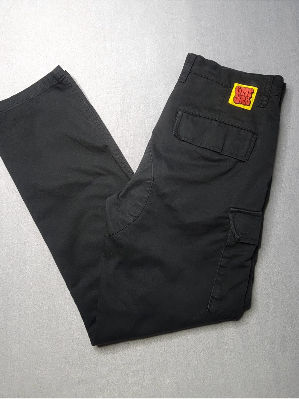 Empyre Black Men's Cargo Pants with Patch Accent